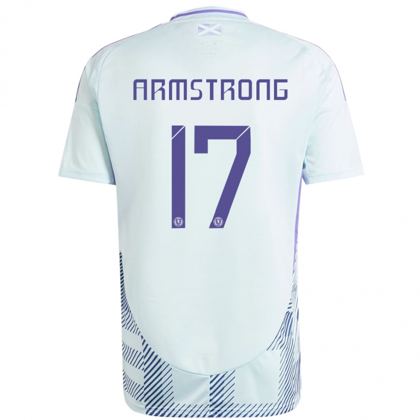 Kids Football Scotland Stuart Armstrong #17 Light Mint Blue Away Jersey 24-26 T-Shirt Australia