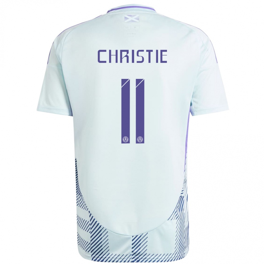 Kids Football Scotland Ryan Christie #11 Light Mint Blue Away Jersey 24-26 T-Shirt Australia