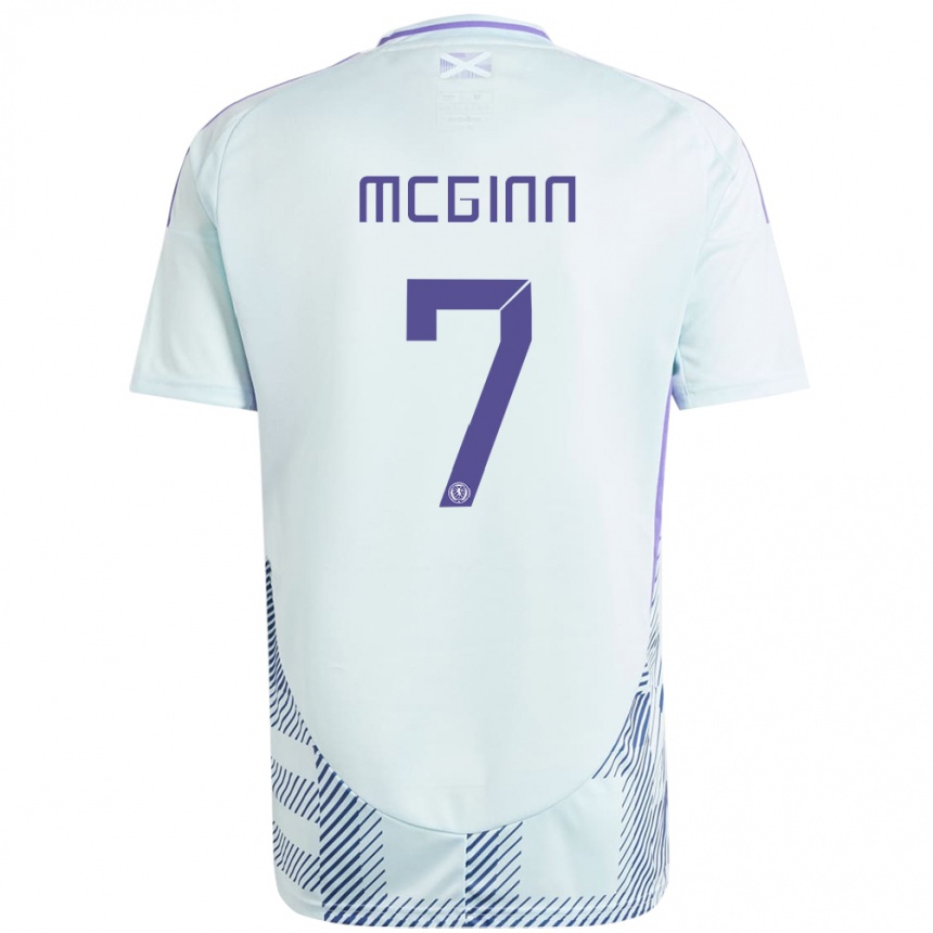 Kids Football Scotland John Mcginn #7 Light Mint Blue Away Jersey 24-26 T-Shirt Australia