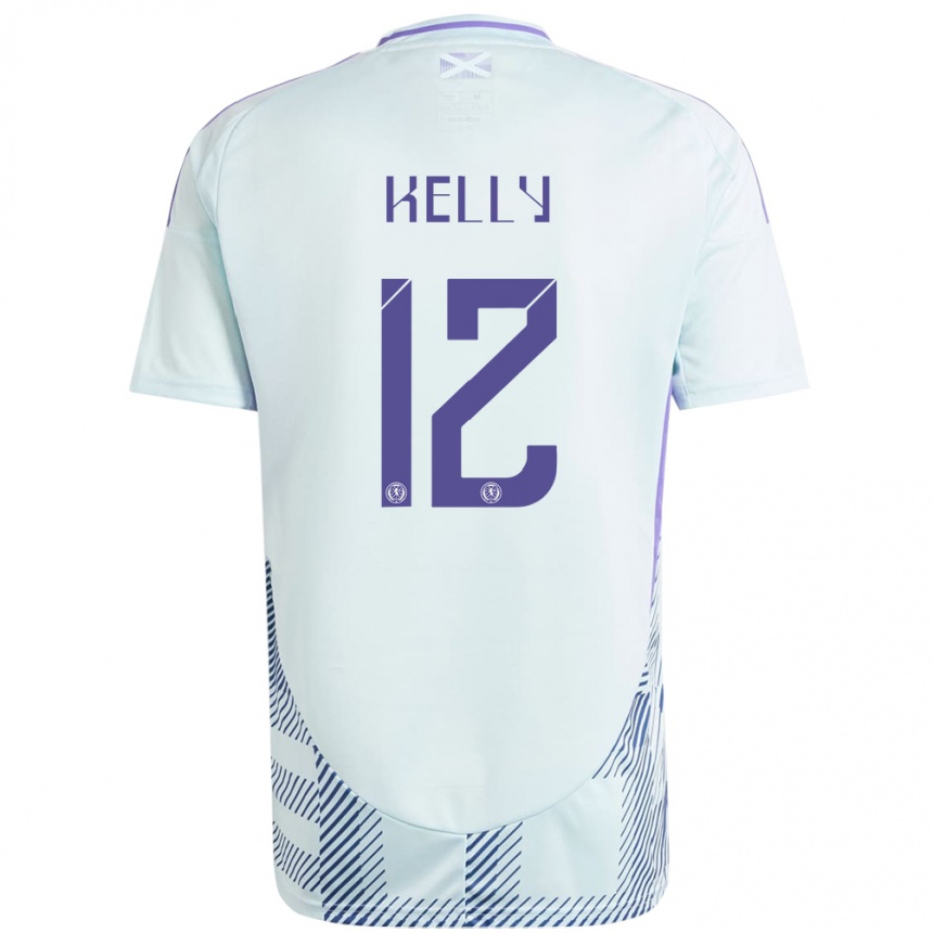 Kids Football Scotland Liam Kelly #12 Light Mint Blue Away Jersey 24-26 T-Shirt Australia