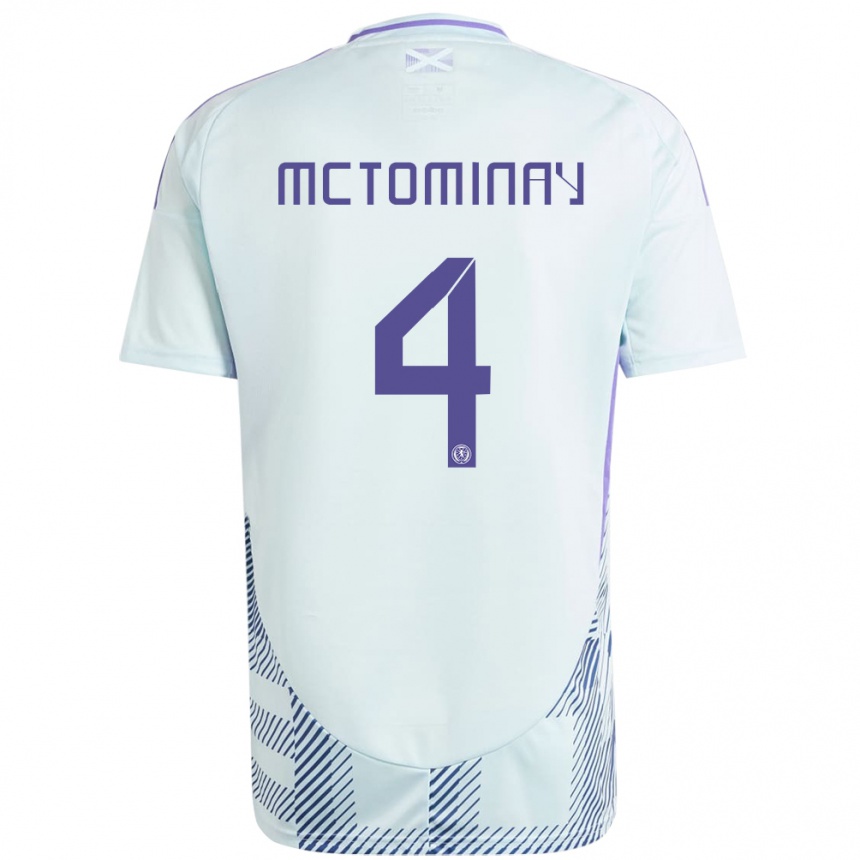 Kids Football Scotland Scott Mctominay #4 Light Mint Blue Away Jersey 24-26 T-Shirt Australia