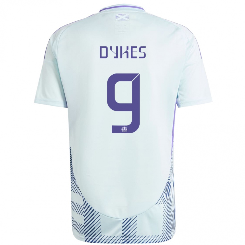 Kids Football Scotland Lyndon Dykes #9 Light Mint Blue Away Jersey 24-26 T-Shirt Australia