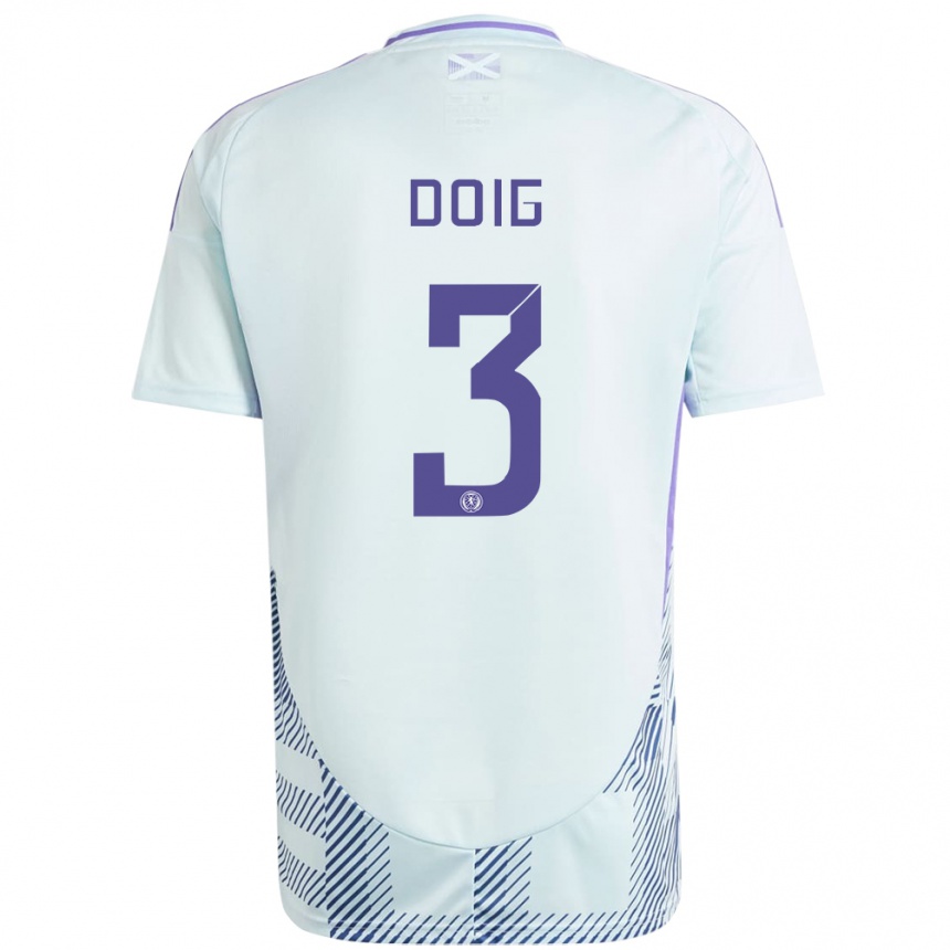 Kids Football Scotland Josh Doig #3 Light Mint Blue Away Jersey 24-26 T-Shirt Australia