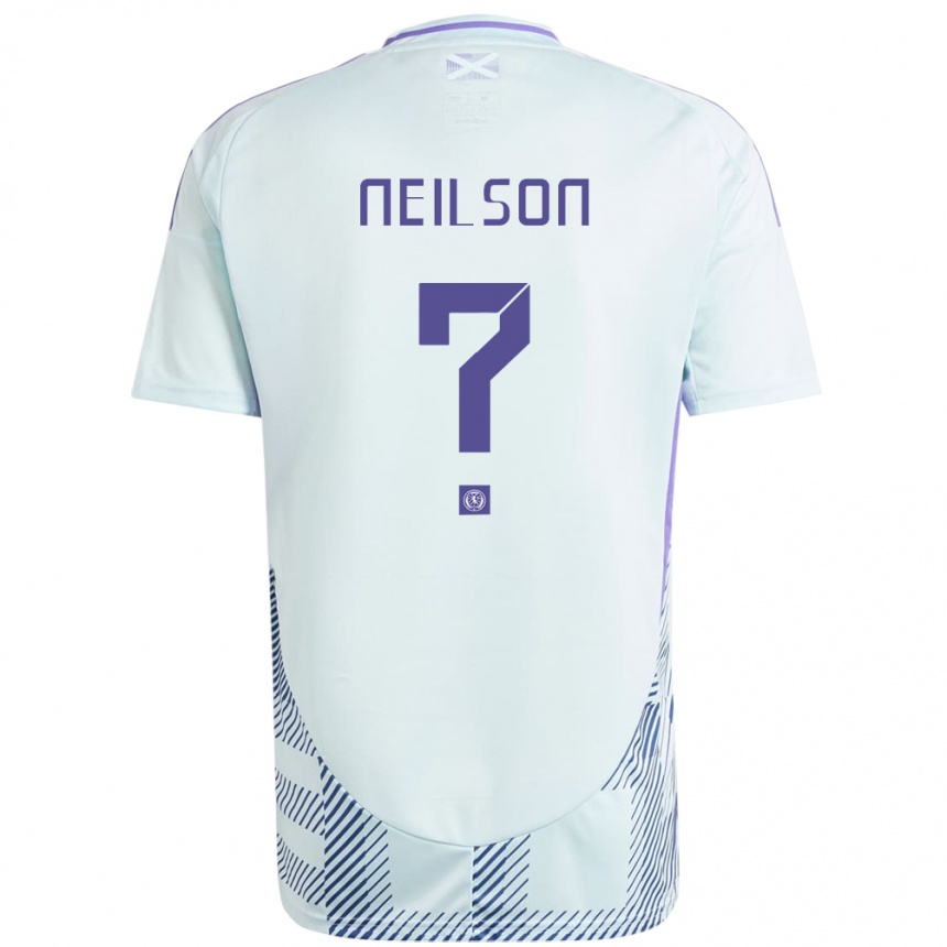 Kids Football Scotland Lewis Neilson #0 Light Mint Blue Away Jersey 24-26 T-Shirt Australia