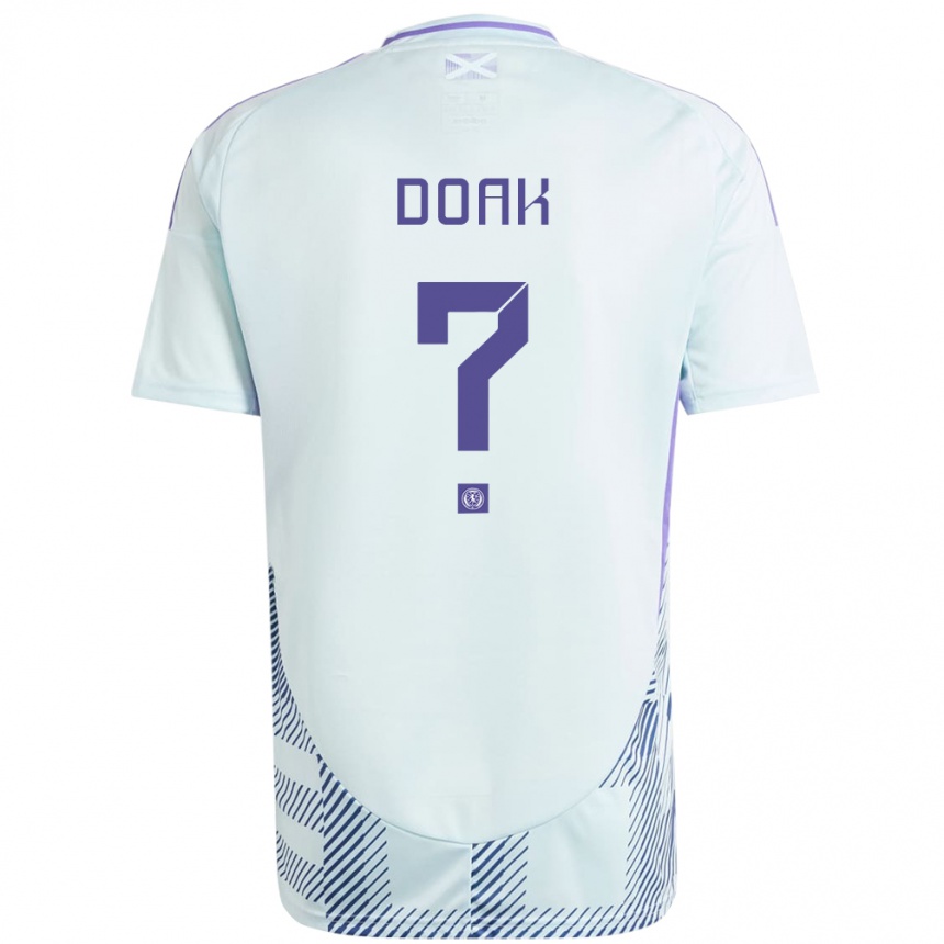 Kids Football Scotland Ben Doak #0 Light Mint Blue Away Jersey 24-26 T-Shirt Australia