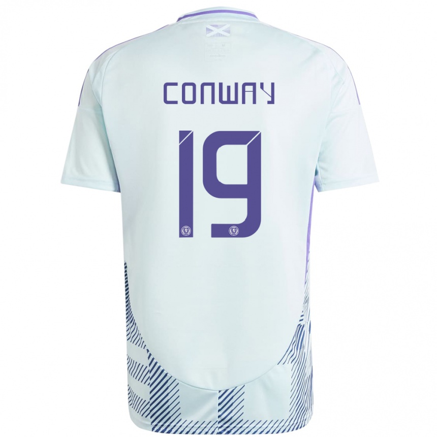 Kids Football Scotland Tommy Conway #19 Light Mint Blue Away Jersey 24-26 T-Shirt Australia