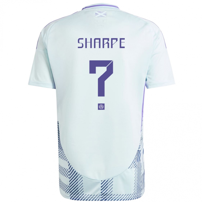 Kids Football Scotland Malachi Sharpe #0 Light Mint Blue Away Jersey 24-26 T-Shirt Australia