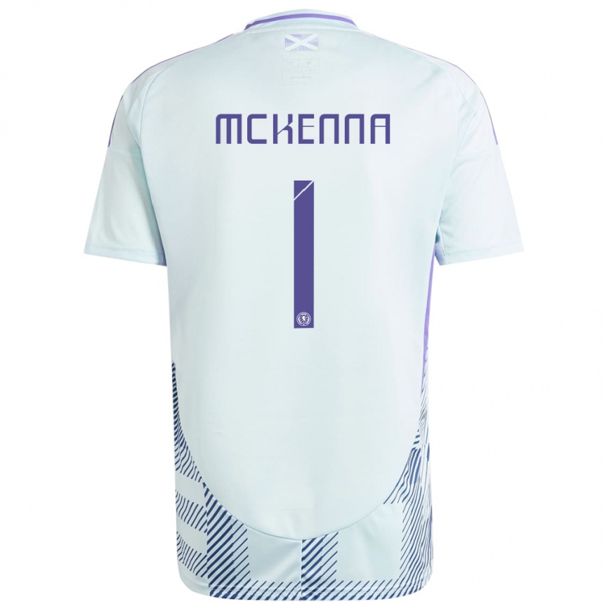 Kids Football Scotland Callan Mckenna #1 Light Mint Blue Away Jersey 24-26 T-Shirt Australia