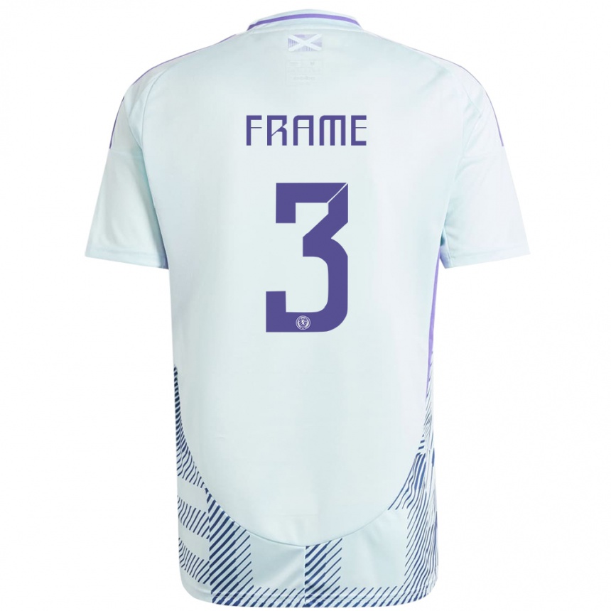 Kids Football Scotland Mitchel Frame #3 Light Mint Blue Away Jersey 24-26 T-Shirt Australia