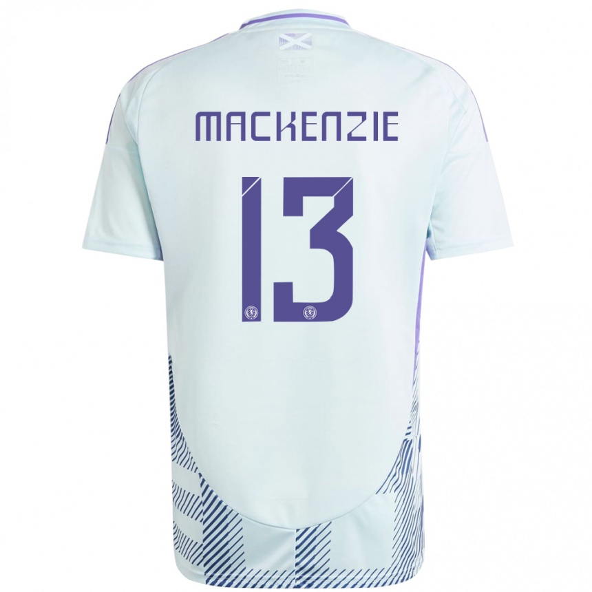 Kids Football Scotland Zander Mackenzie #13 Light Mint Blue Away Jersey 24-26 T-Shirt Australia