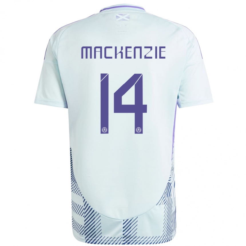 Kids Football Scotland Magnus Mackenzie #14 Light Mint Blue Away Jersey 24-26 T-Shirt Australia