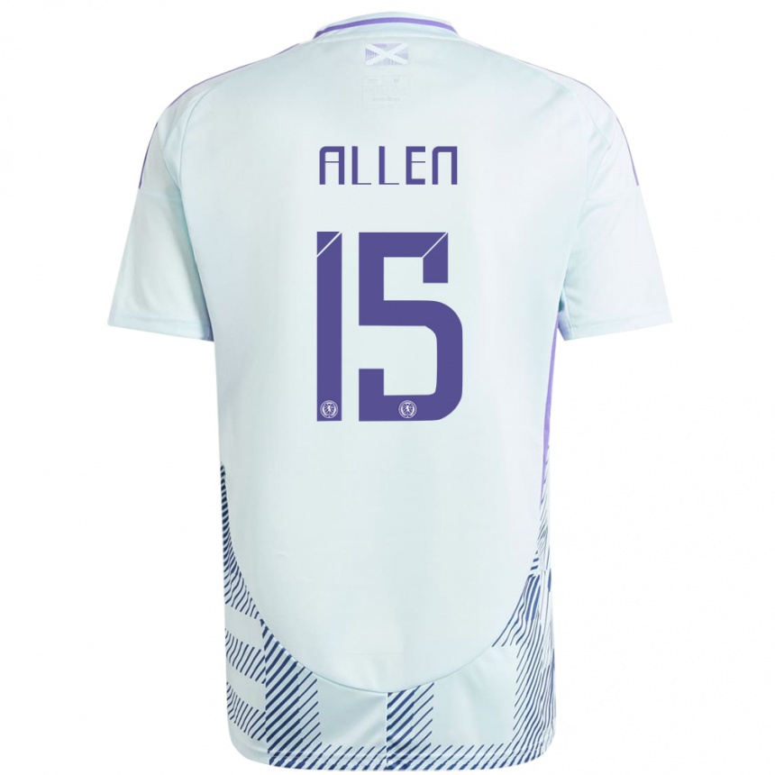 Kids Football Scotland Greig Allen #15 Light Mint Blue Away Jersey 24-26 T-Shirt Australia