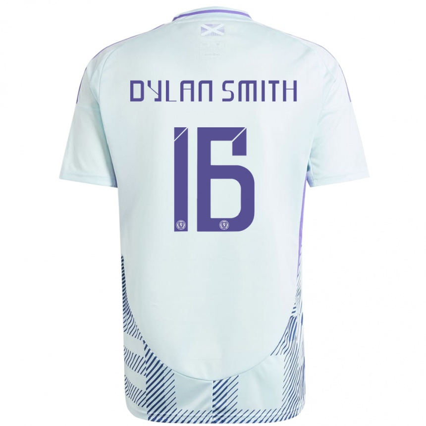 Kids Football Scotland Dylan Smith #16 Light Mint Blue Away Jersey 24-26 T-Shirt Australia