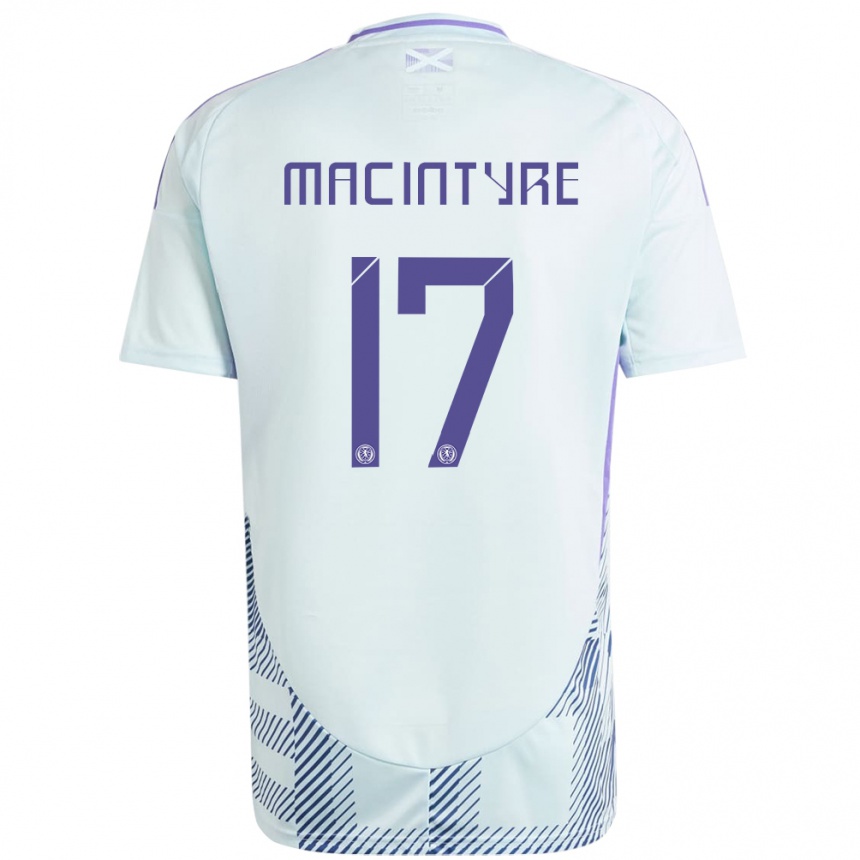 Kids Football Scotland Jacob Macintyre #17 Light Mint Blue Away Jersey 24-26 T-Shirt Australia