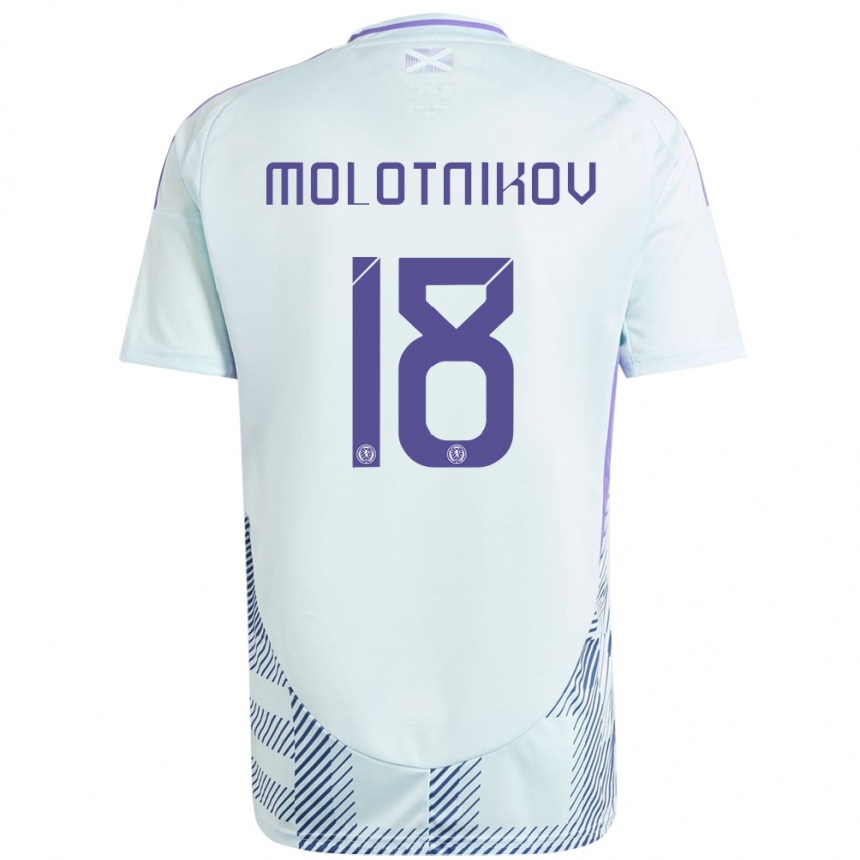 Kids Football Scotland Rudi Molotnikov #18 Light Mint Blue Away Jersey 24-26 T-Shirt Australia