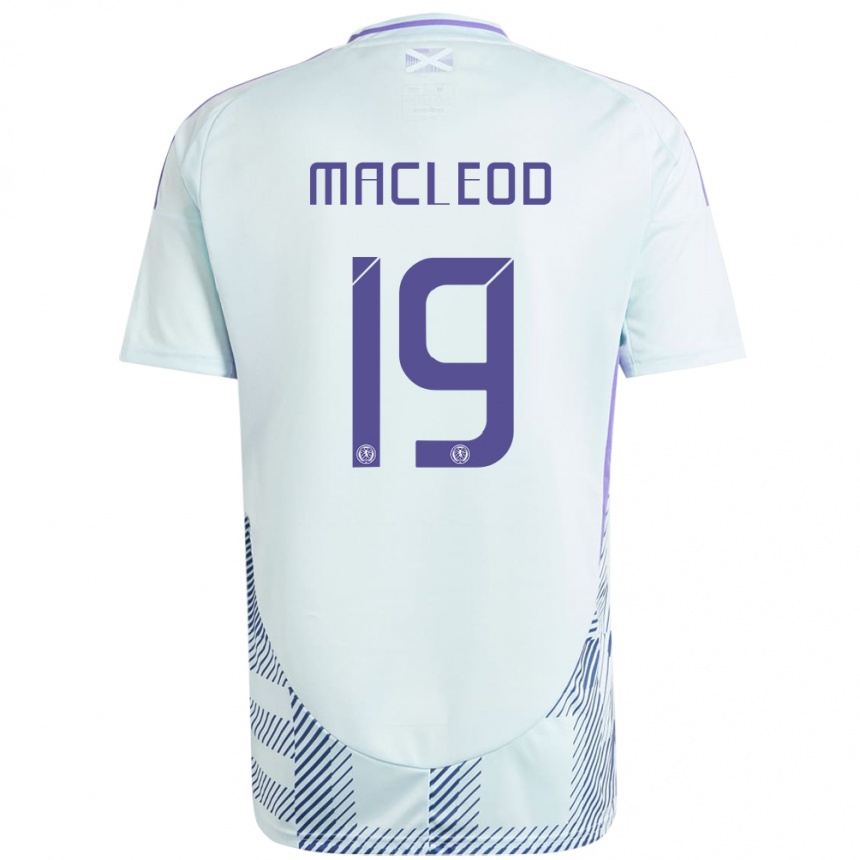 Kids Football Scotland Rory Macleod #19 Light Mint Blue Away Jersey 24-26 T-Shirt Australia