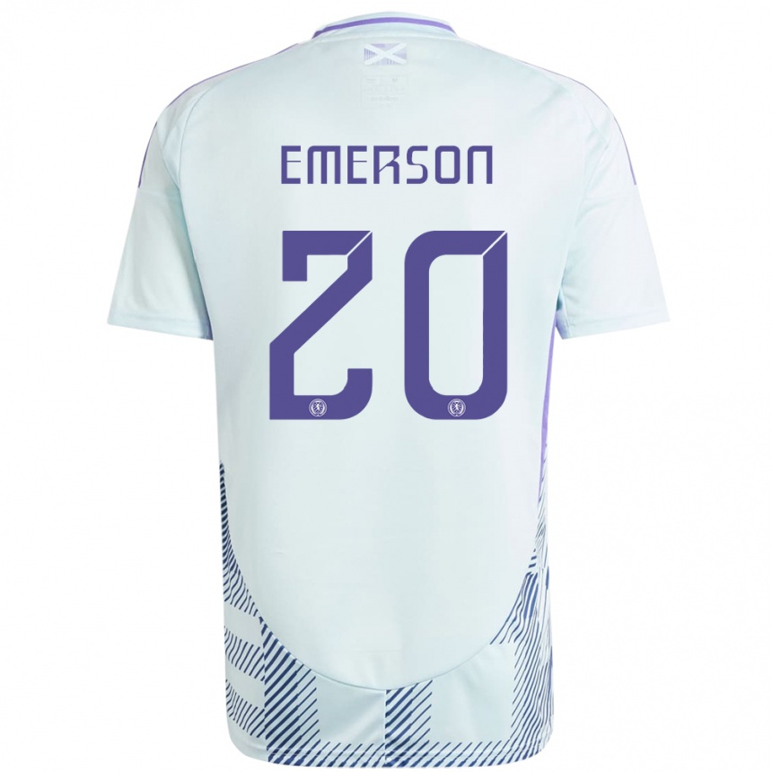 Kids Football Scotland Johnny Emerson #20 Light Mint Blue Away Jersey 24-26 T-Shirt Australia