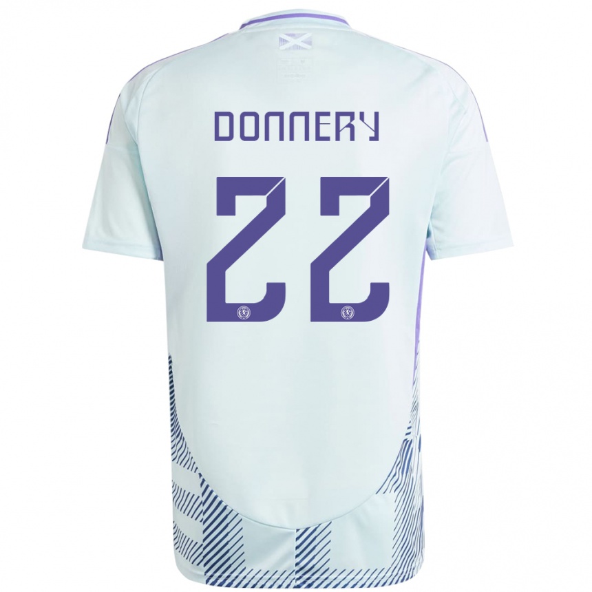 Kids Football Scotland Julian Donnery #22 Light Mint Blue Away Jersey 24-26 T-Shirt Australia