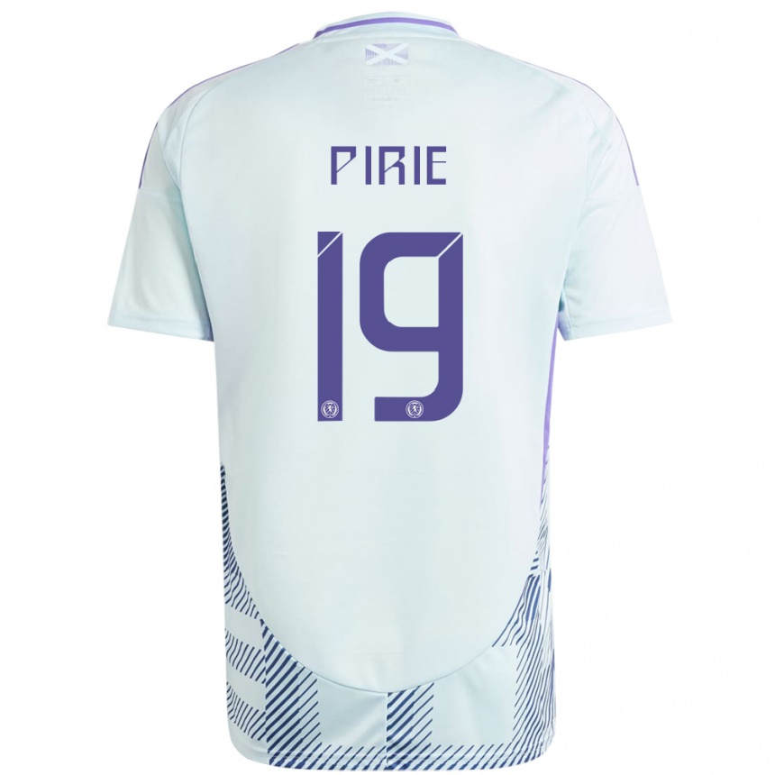 Kids Football Scotland Lewis Pirie #19 Light Mint Blue Away Jersey 24-26 T-Shirt Australia