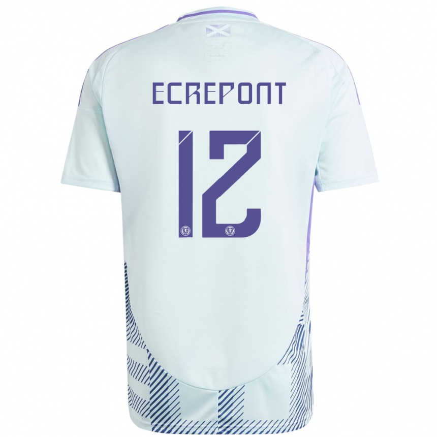 Kids Football Scotland Oliver Ecrepont #12 Light Mint Blue Away Jersey 24-26 T-Shirt Australia