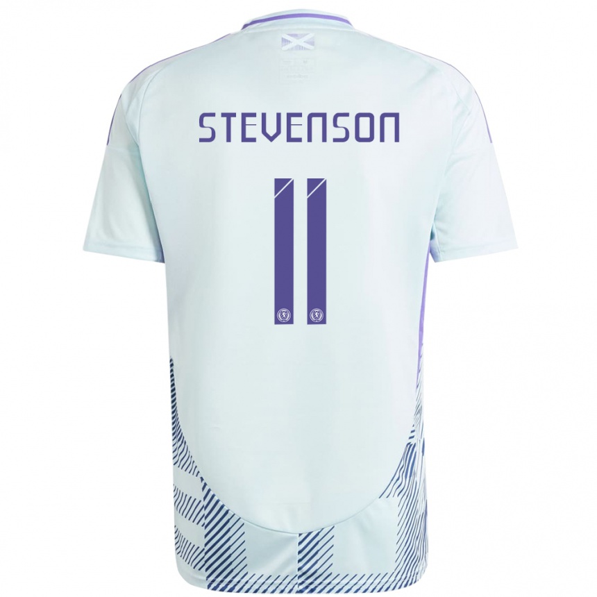 Kids Football Scotland Gus Stevenson #11 Light Mint Blue Away Jersey 24-26 T-Shirt Australia