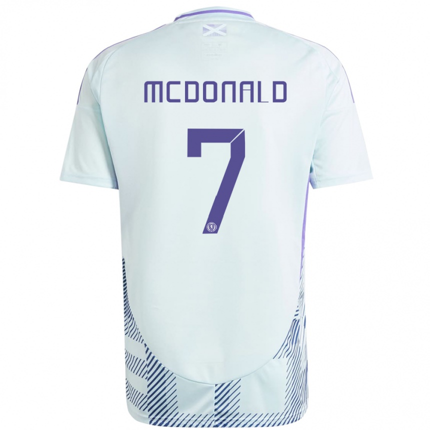 Kids Football Scotland Josh Mcdonald #7 Light Mint Blue Away Jersey 24-26 T-Shirt Australia