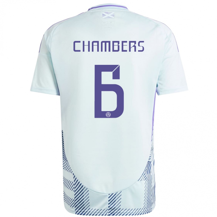 Kids Football Scotland Sam Chambers #6 Light Mint Blue Away Jersey 24-26 T-Shirt Australia