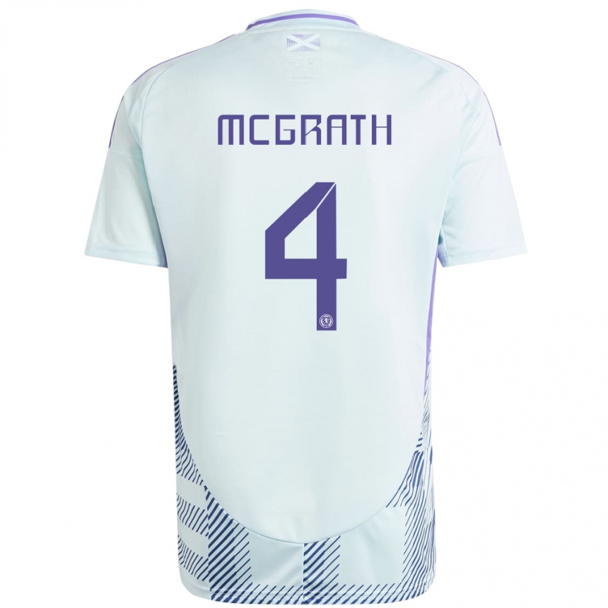 Kids Football Scotland Joseph Mcgrath #4 Light Mint Blue Away Jersey 24-26 T-Shirt Australia