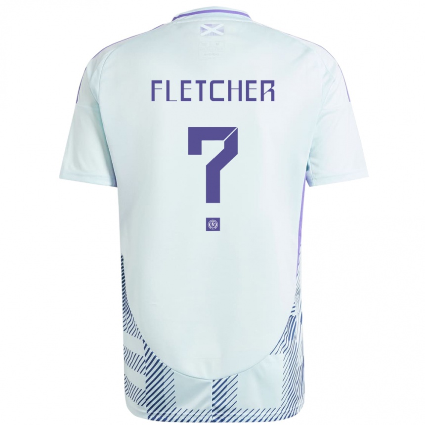 Kids Football Scotland Tyler Fletcher #0 Light Mint Blue Away Jersey 24-26 T-Shirt Australia