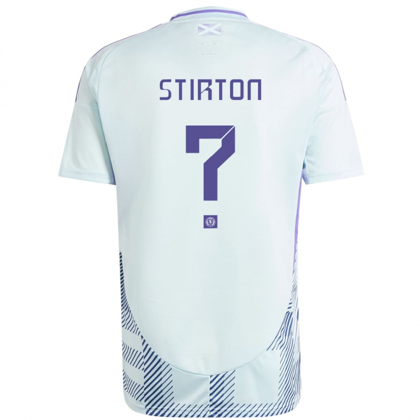 Kids Football Scotland Owen Stirton #0 Light Mint Blue Away Jersey 24-26 T-Shirt Australia