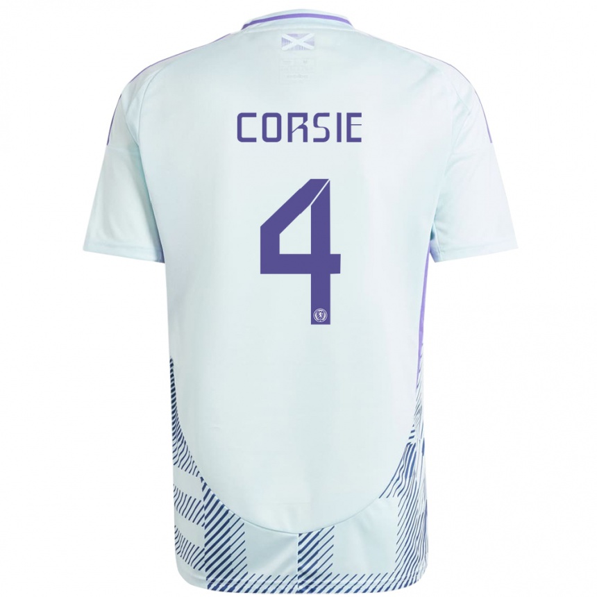 Kids Football Scotland Rachel Corsie #4 Light Mint Blue Away Jersey 24-26 T-Shirt Australia