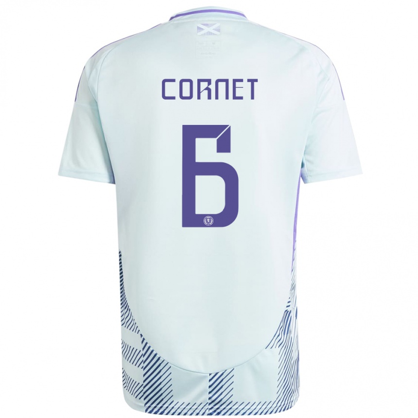 Kids Football Scotland Chelsea Cornet #6 Light Mint Blue Away Jersey 24-26 T-Shirt Australia