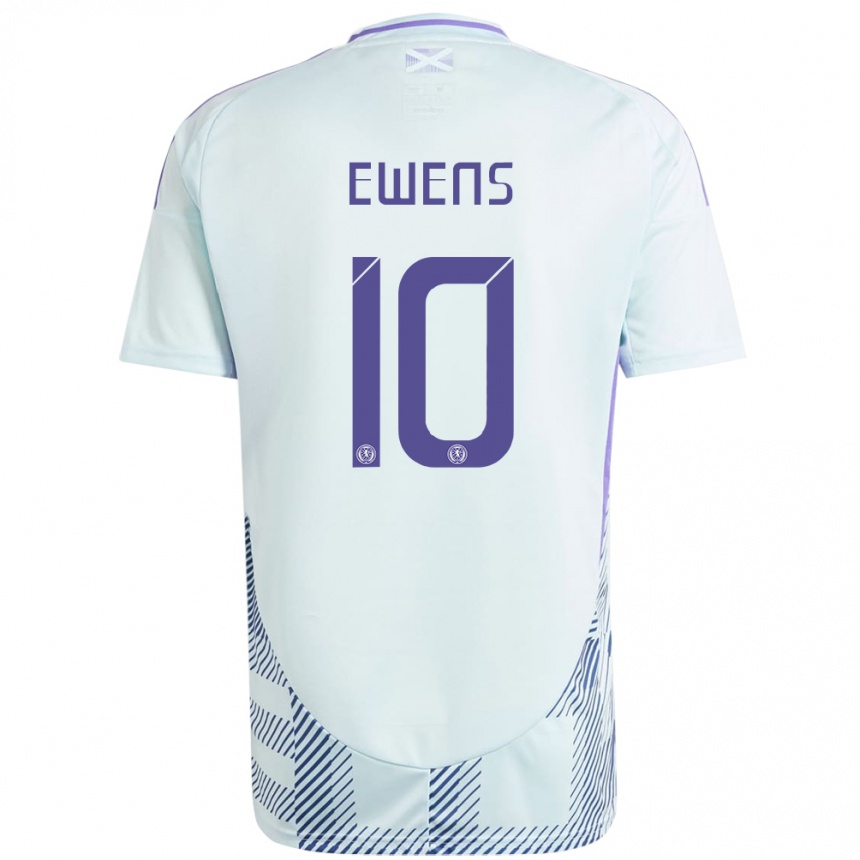 Kids Football Scotland Sarah Ewens #10 Light Mint Blue Away Jersey 24-26 T-Shirt Australia