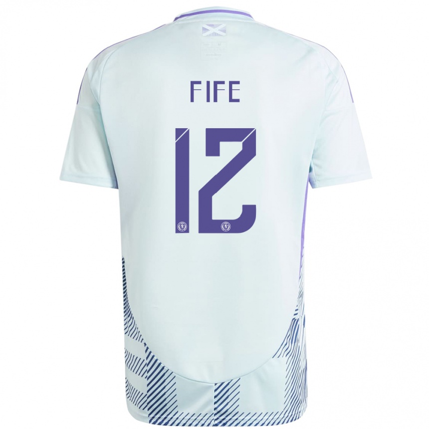 Kids Football Scotland Jenna Fife #12 Light Mint Blue Away Jersey 24-26 T-Shirt Australia