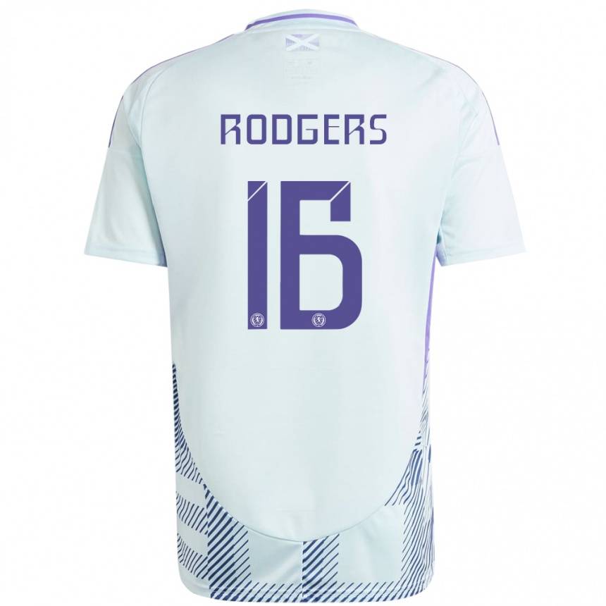 Kids Football Scotland Amy Rodgers #16 Light Mint Blue Away Jersey 24-26 T-Shirt Australia