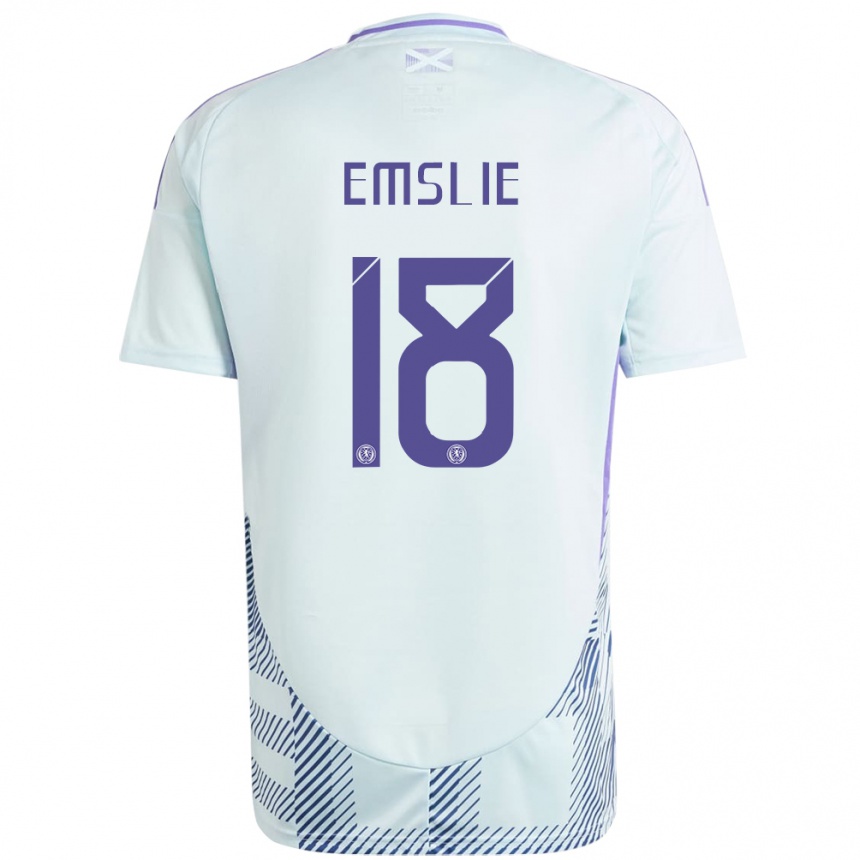 Kids Football Scotland Claire Emslie #18 Light Mint Blue Away Jersey 24-26 T-Shirt Australia