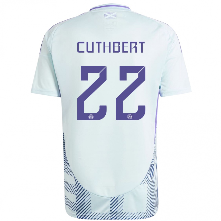 Kids Football Scotland Erin Cuthbert #22 Light Mint Blue Away Jersey 24-26 T-Shirt Australia