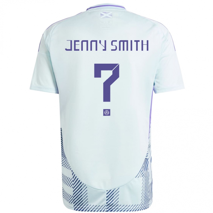 Kids Football Scotland Jenny Smith #0 Light Mint Blue Away Jersey 24-26 T-Shirt Australia