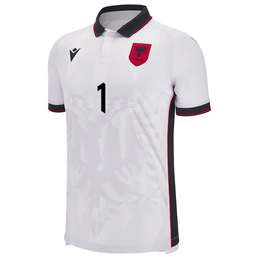 Kids Football Albania Alen Sherri #1 White Away Jersey 24-26 T-Shirt Australia