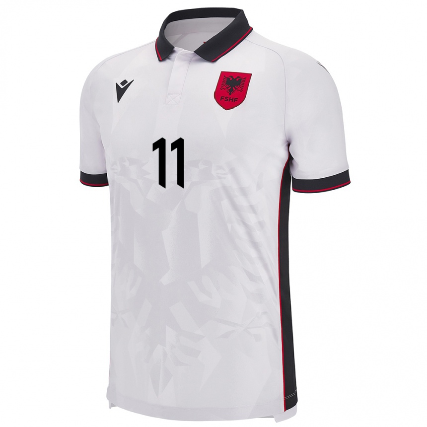 Kids Football Albania Armando Broja #11 White Away Jersey 24-26 T-Shirt Australia