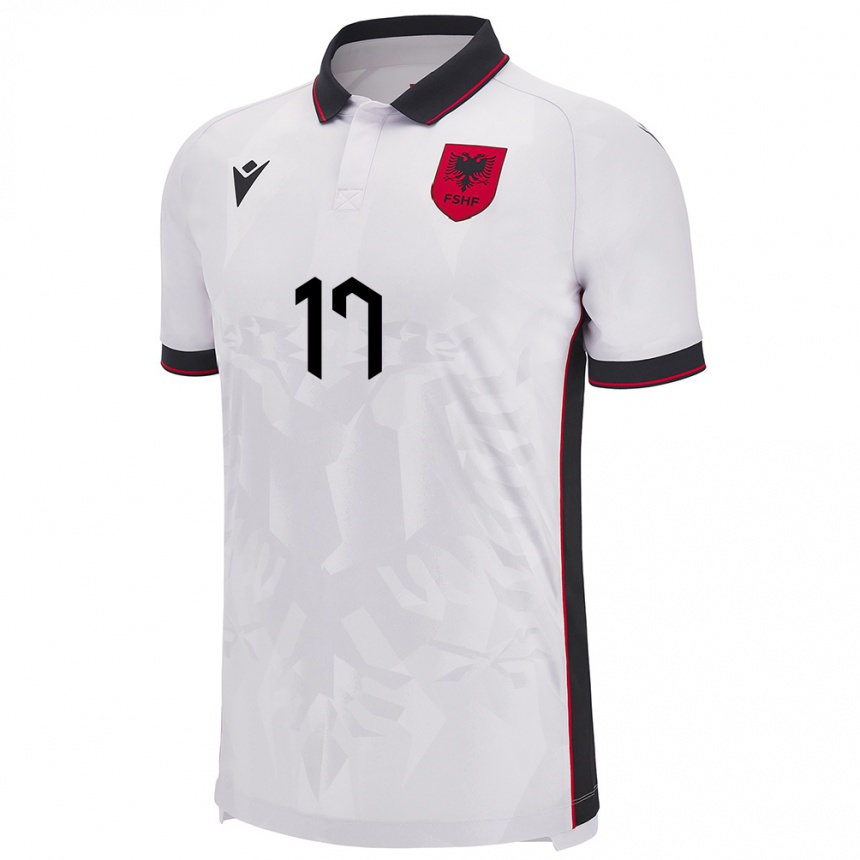 Kids Football Albania Elion Jashari #17 White Away Jersey 24-26 T-Shirt Australia