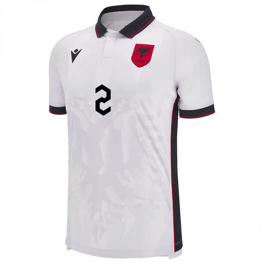 Kids Football Albania Davide Avdullari #2 White Away Jersey 24-26 T-Shirt Australia