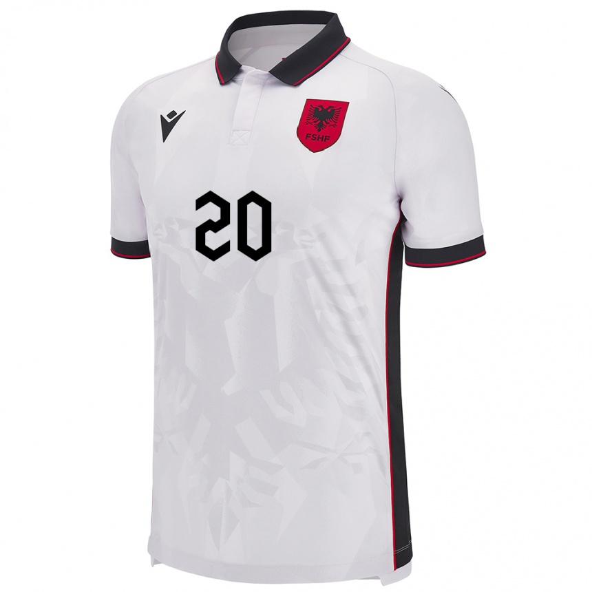 Kids Football Albania Dejvid Janaqi #20 White Away Jersey 24-26 T-Shirt Australia