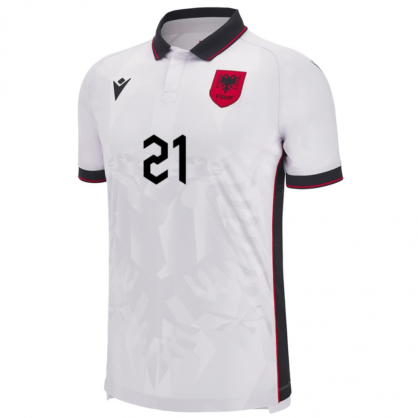 Kids Football Albania Dejvi Duro #21 White Away Jersey 24-26 T-Shirt Australia