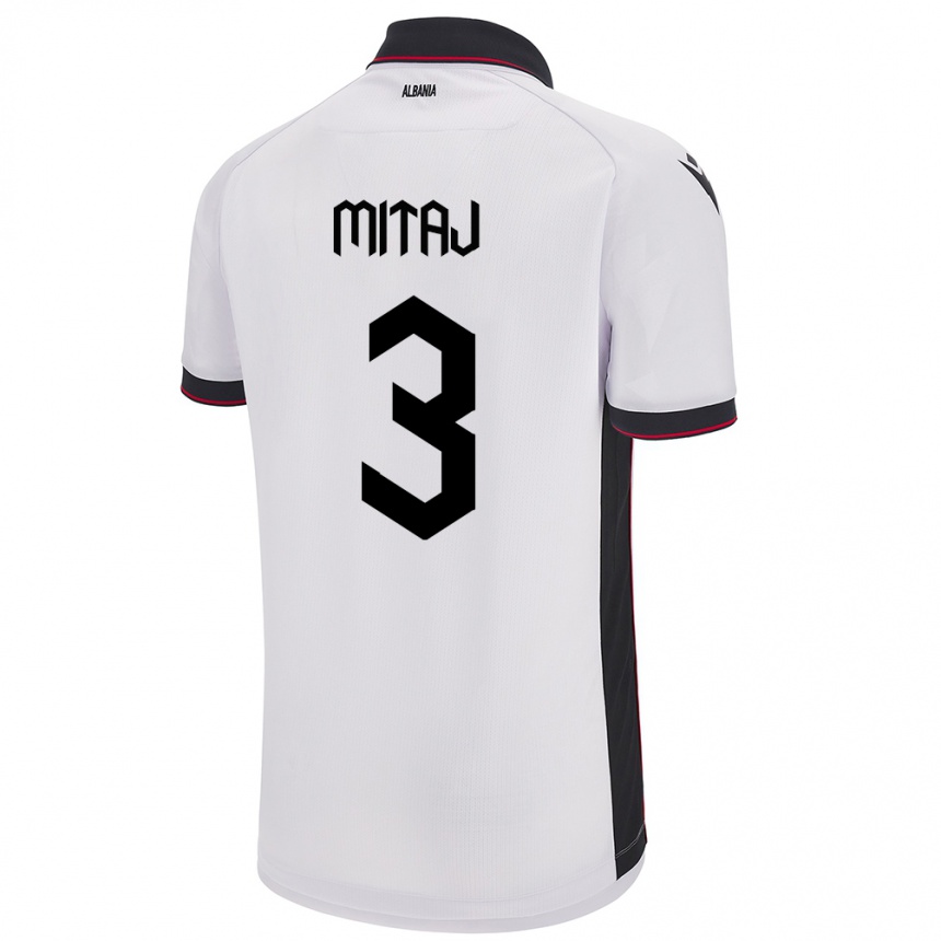 Kids Football Albania Mario Mitaj #3 White Away Jersey 24-26 T-Shirt Australia