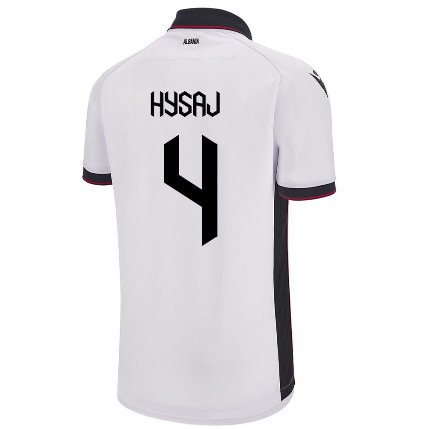 Kids Football Albania Elseid Hysaj #4 White Away Jersey 24-26 T-Shirt Australia