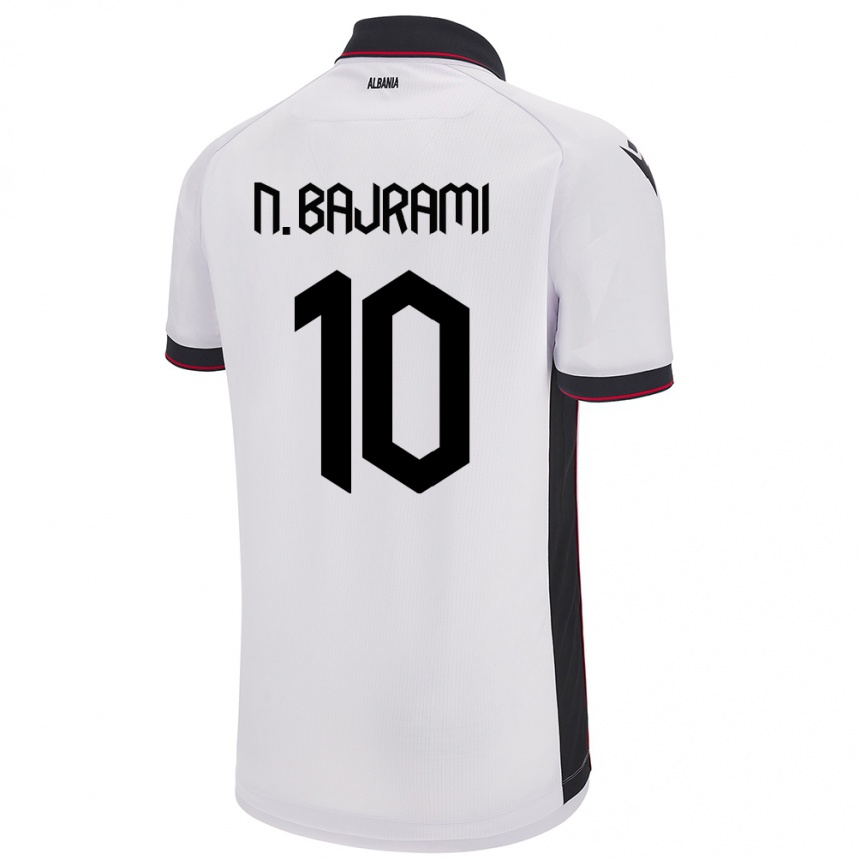 Kids Football Albania Nedim Bajrami #10 White Away Jersey 24-26 T-Shirt Australia