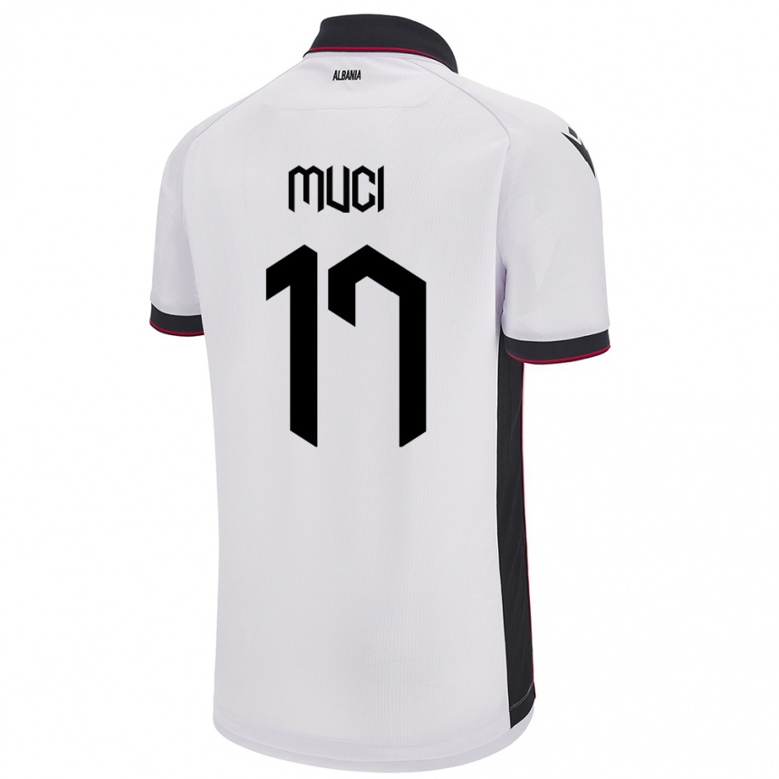 Kids Football Albania Ernest Muci #17 White Away Jersey 24-26 T-Shirt Australia