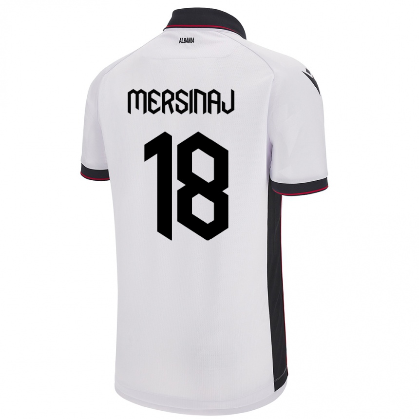 Kids Football Albania Jon Mersinaj #18 White Away Jersey 24-26 T-Shirt Australia