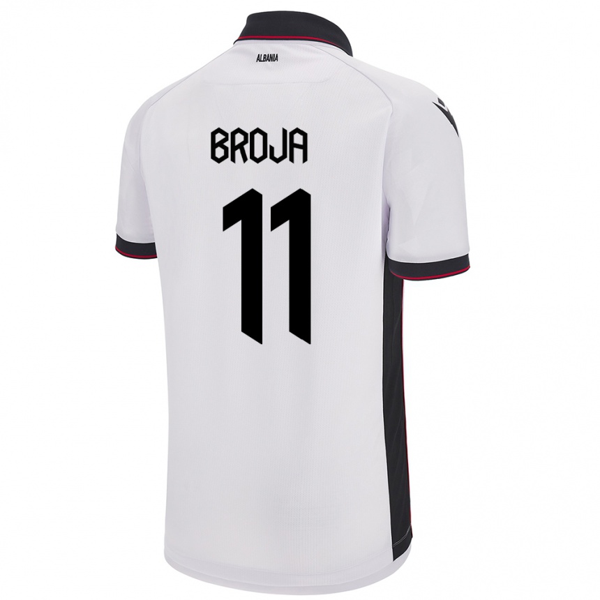 Kids Football Albania Armando Broja #11 White Away Jersey 24-26 T-Shirt Australia